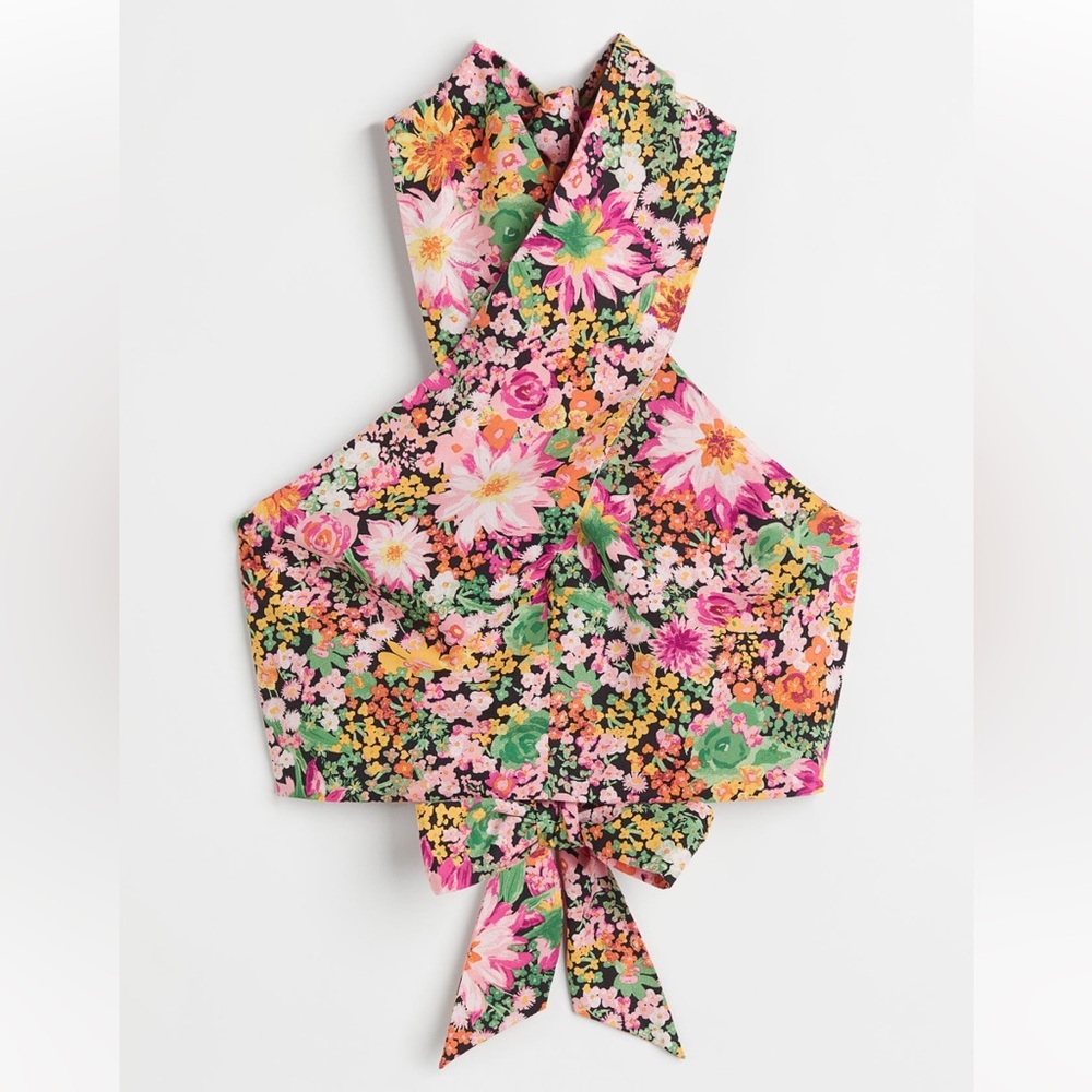 H&M Floral Halter Crop Top